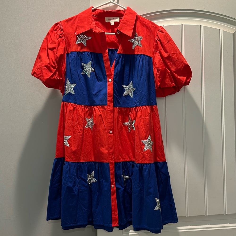 Peach Love star dress new w/o tag size L